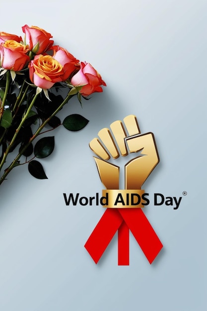 Photo a logo for world aids day on a purple background