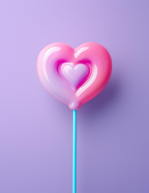 Lollipop heart as a symbol of love on Valentines Day