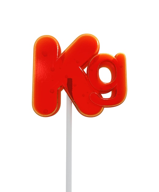 Lollipop shaped like the kilo symbol