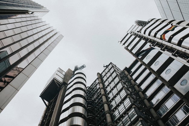 London cityscape through skyscrapers