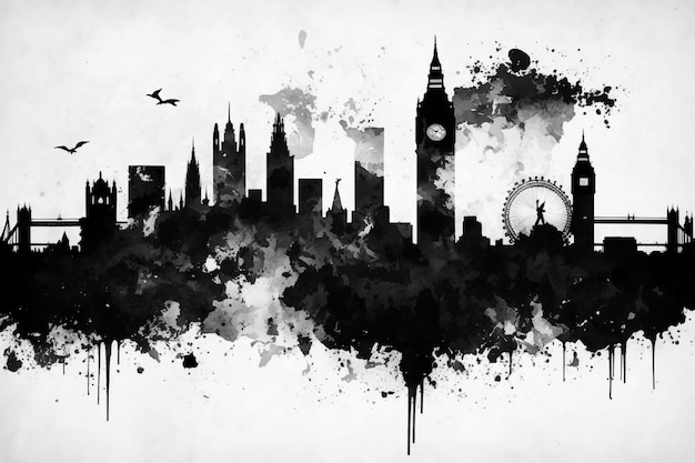 London skyline poster featuring the painting london skyline by mgl meiklejohn