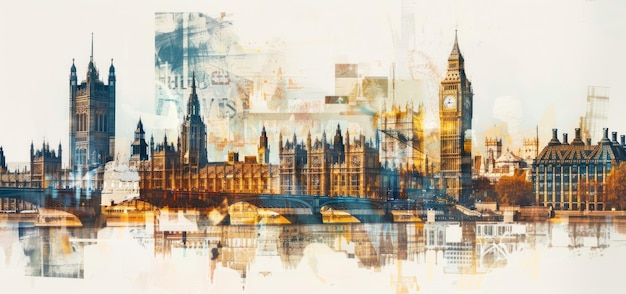 London Skyline Watercolor