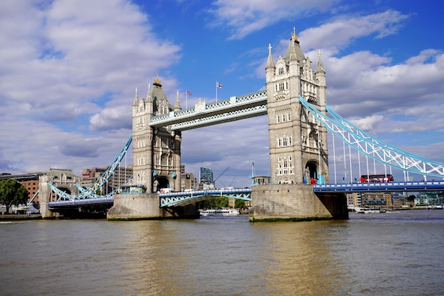 LONDON UK JULY 15 2022 London cityscape with Tower Bridge England United Kingdom