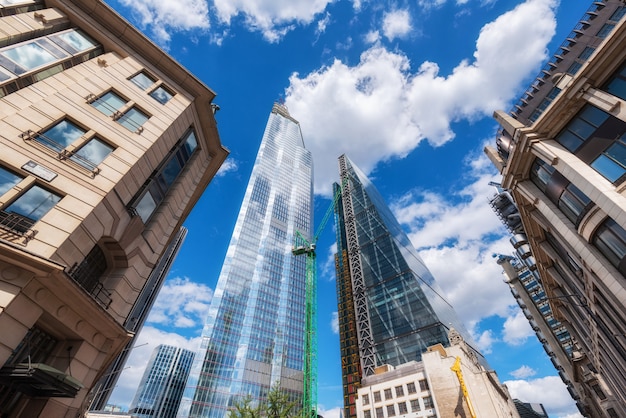 London, United Kingdom, Skyscrapers at financial district.