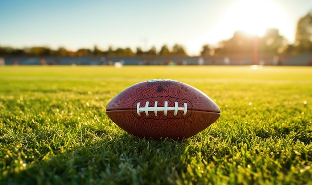 The Lone Football A Vibrant Snapshot of a Serene Pristine Field