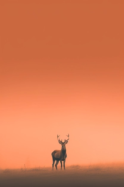 Lonely deer in the forest