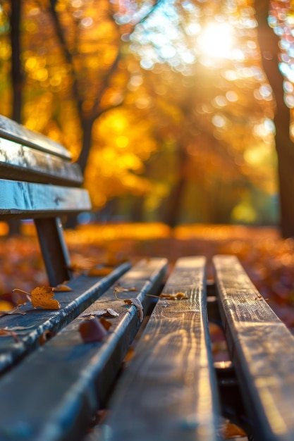 lonely empty bench in the park Generative AI