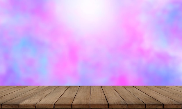 Lonely empty wooden table on dark and smoky background to simulate your productxA