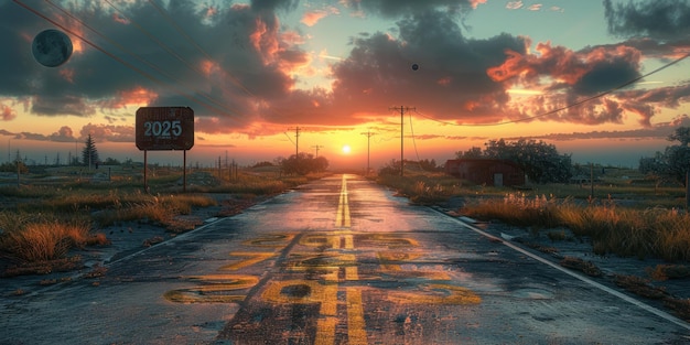 Lonely Road to 2025 A PostApocalyptic Sunset