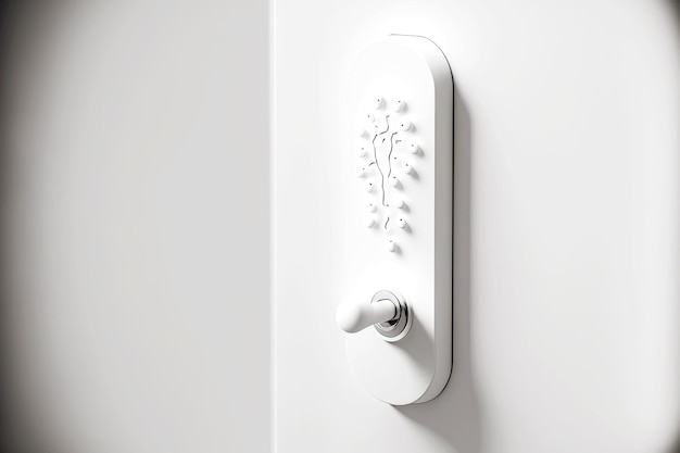 Long bacteria on door handle of bathroom in white tones generative ai