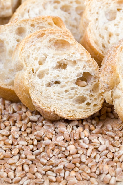 A long baguette made of wheat flour