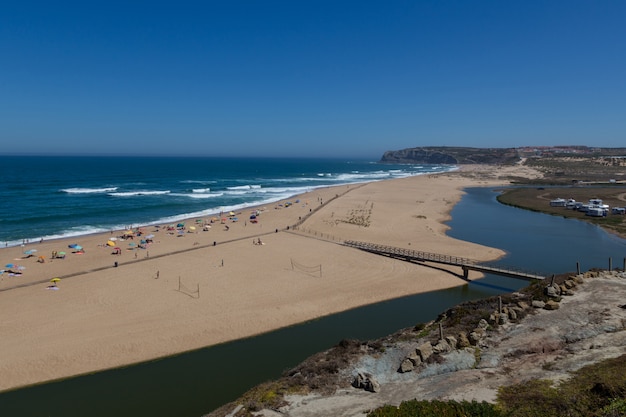 Long beach on atlantic ocean coast