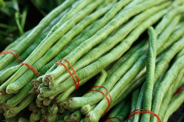 Long beans at market