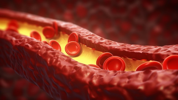 A long blood vessel with platelets in it Reduction in platelet count AIgenerated