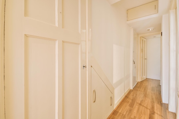 Long corridor in modern apartment