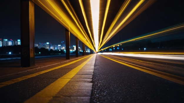 Long exposure of light trails on city street at night