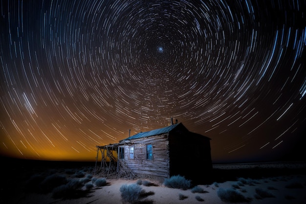 Long exposure stars throughout the night