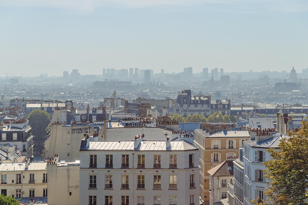 Long exposure view of Paris with a slightly messy background France