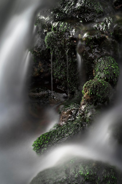 Long exposure waterfall scene with beautiful details