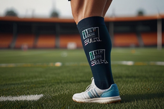 Photo long sport sock mockup design