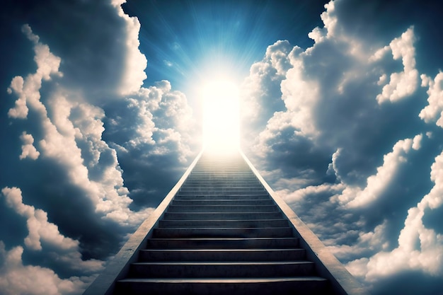 Long stairway to heaven leading to paradise