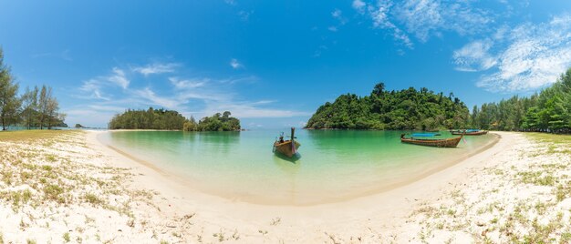 Long-tail boat at Kham-Tok Island, Sea Ranong, Thailand