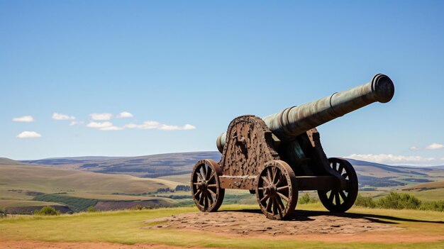 Photo long tom monumental french field gun commemorating