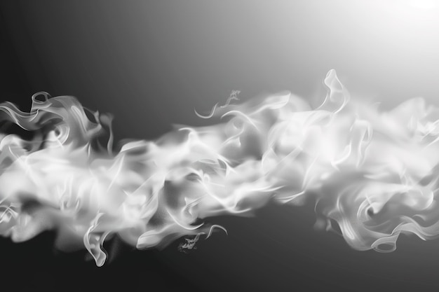 Photo a long wavy line of smoke is shown in a black and white photo