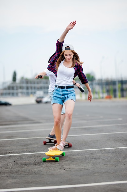 longboarding girl