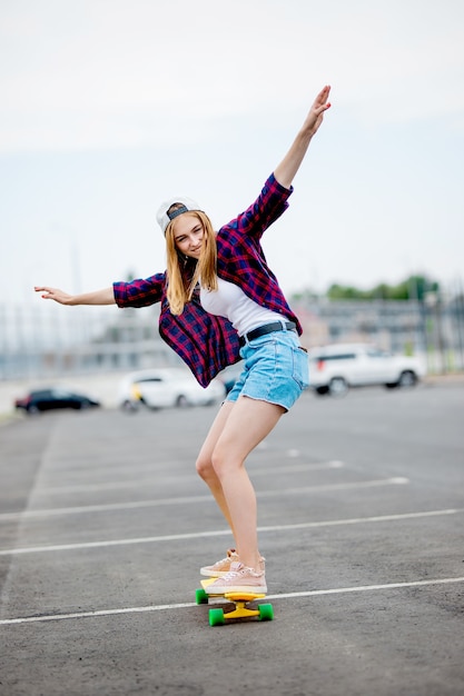 longboarding girl