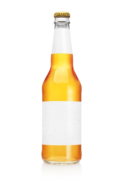 Longneck Beer bottle isolated. Transparent, clean label.