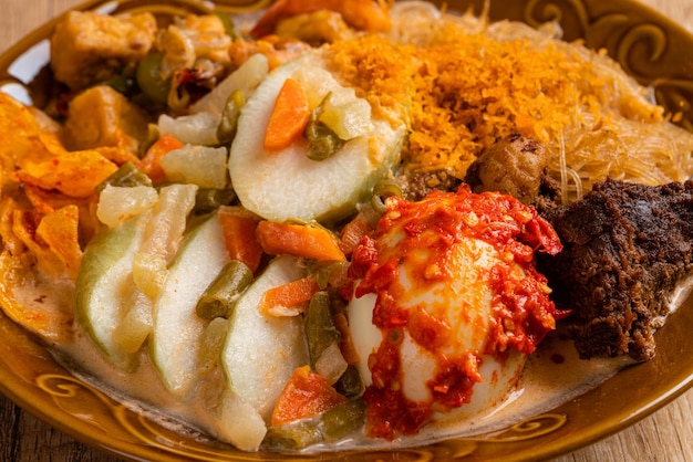 Lontong sayur or vegetable rice cake is an Indonesian traditional rice