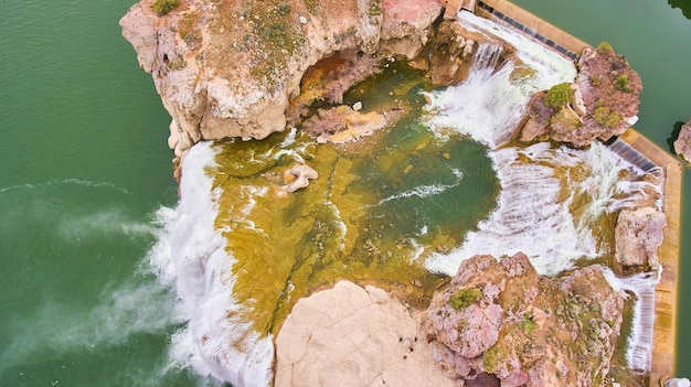 Looking down from above at shoshone falls in idaho