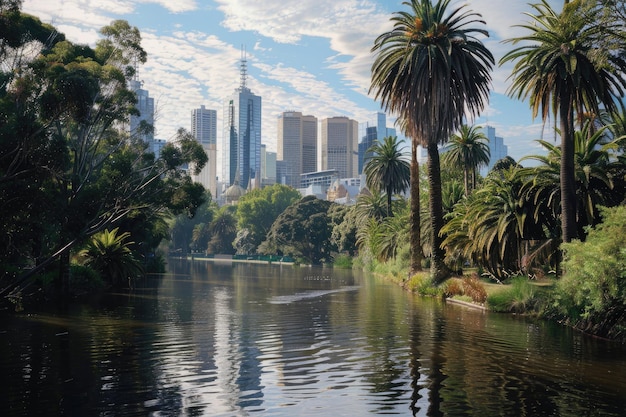 Looking down the Yarra River towards the Melbourne CBD