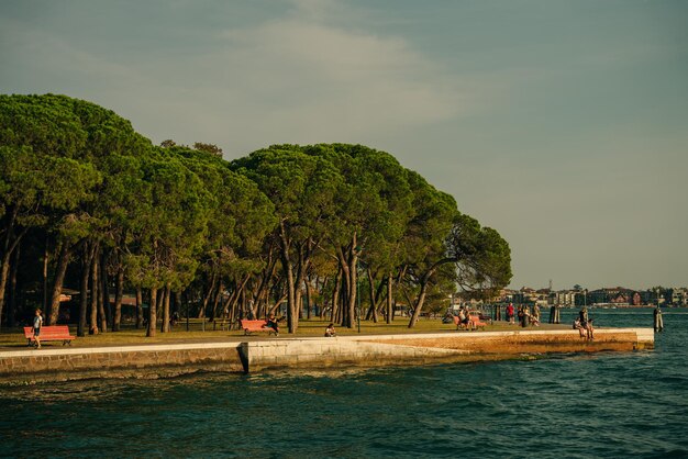 Looking towards The Lido at Parco delle Rimembranze Venice