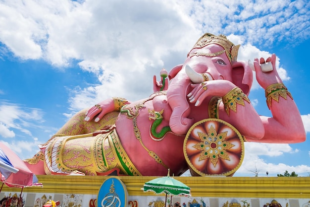 Lord ganesh big statue pink sleep