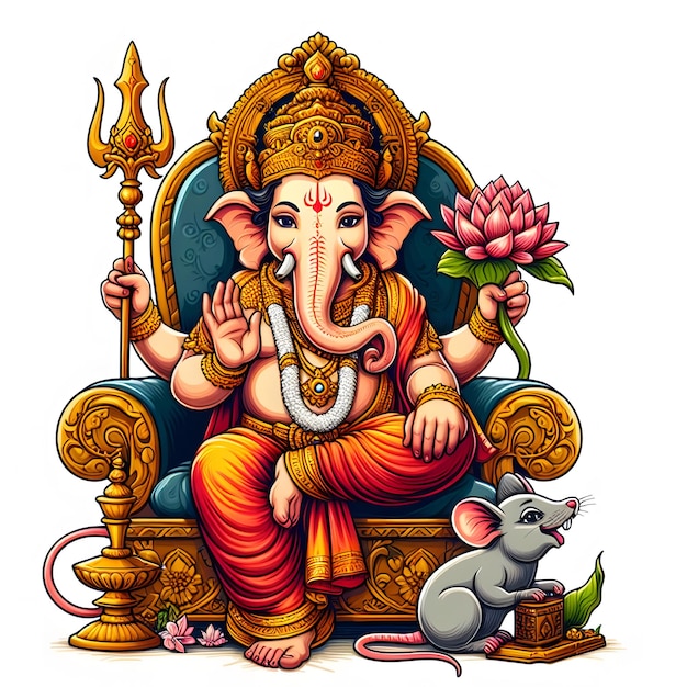 lord Ganesha Ganpati on Ganesh Chaturthi Or Indian wedding clipart black and white free download