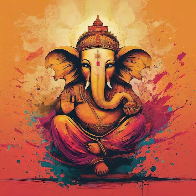 lord ganesha vector art illustration