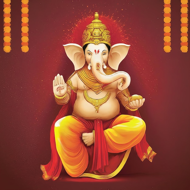 lord ganesha with big ganesha background