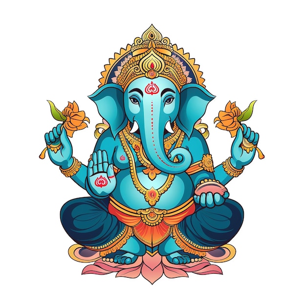 Lord Ganpati on Ganesh Chaturthi background Generative Ai