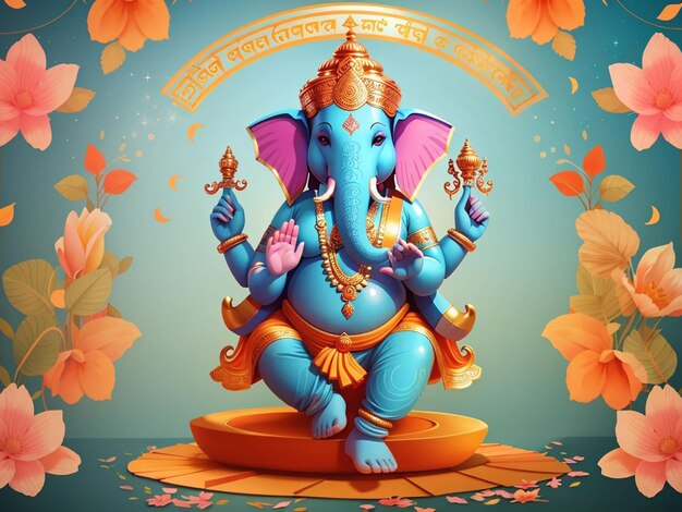 Lord Ganpati on Ganesh Chaturthi background