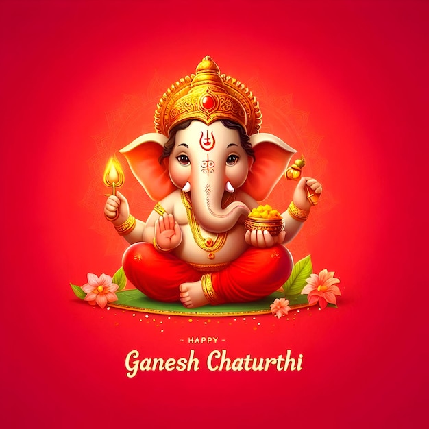 Photo lord ganpati on ganesh chaturthi background