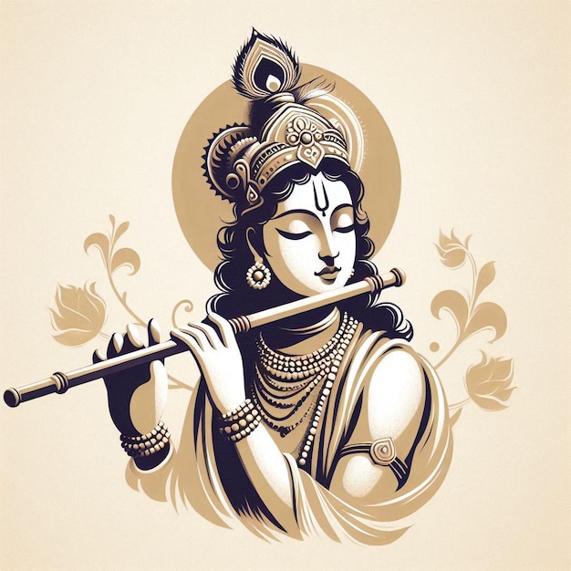 Lord Krishna image background AI generated Lord Krishna with flute background image