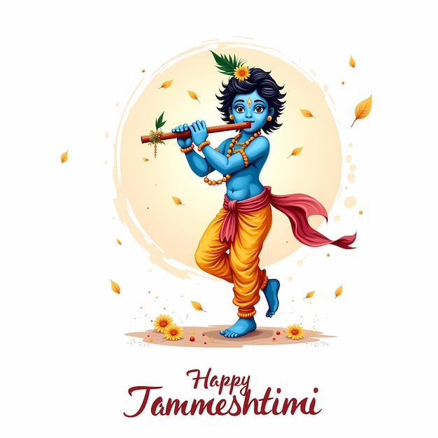 Lord Krishna image background AI generated