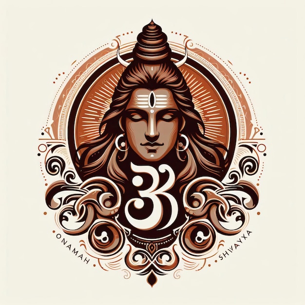 Photo lord shiva retro logo for t shirt printing ai generated images