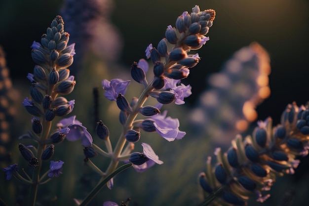 Lose up shot of lavender flowers AI generated