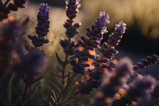 Lose up shot of lavender flowers AI generated