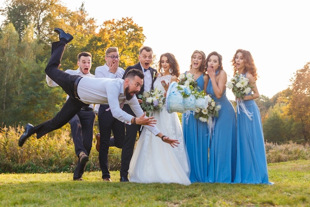 Loser drops the wedding cake during the wedding ceremony