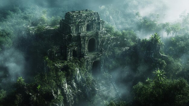 Lost City in the Jungle An Aerial View of Ancient Ruins