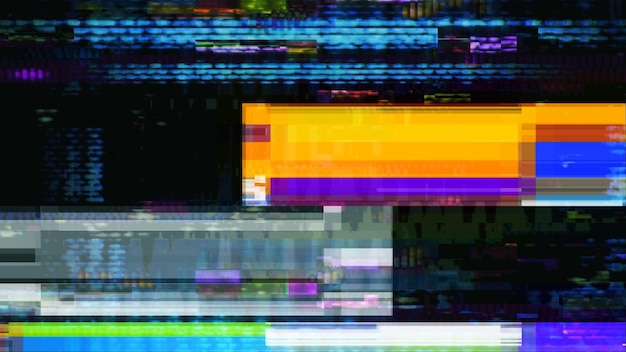 Photo lost signal vhs glitches and static noise color background with light tv and monitor static lines